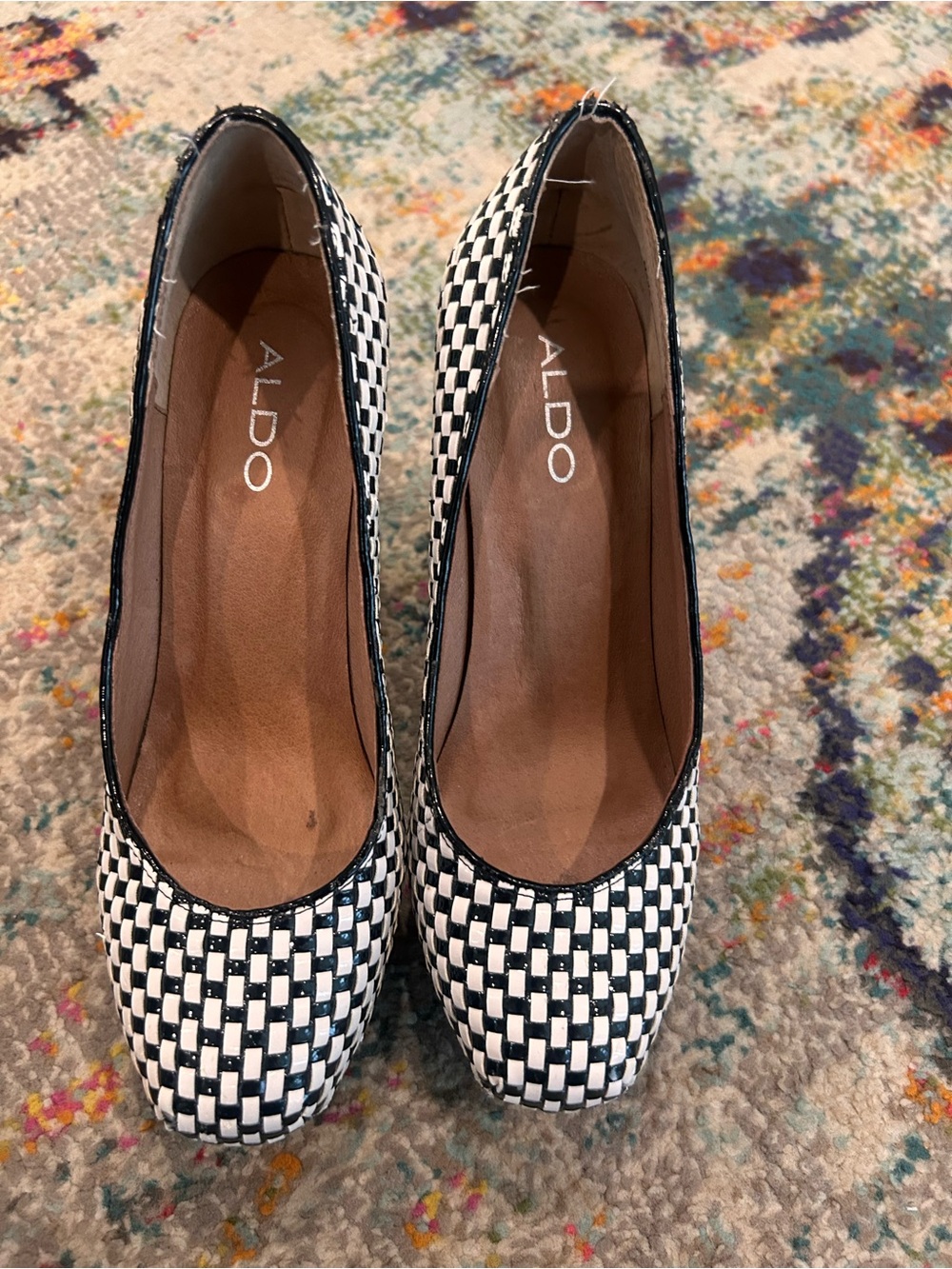 ALDO Women's Black & White Checked Pump